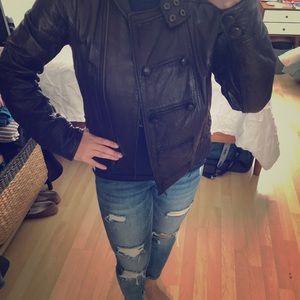 Top Shop Brown Leather Jacket